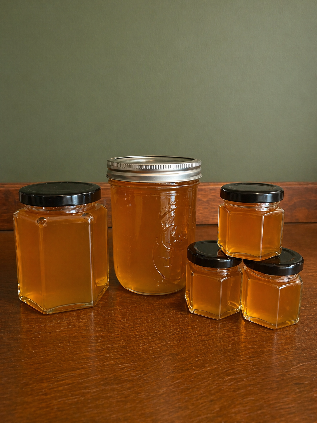 Tiny Hexagon Jars of Raw Honey in Bulk
