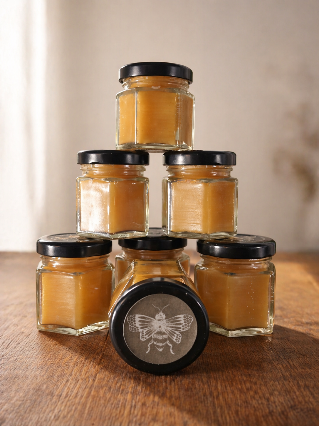 SECONDS - Mini Hexagon Jar Votive Beeswax Candles