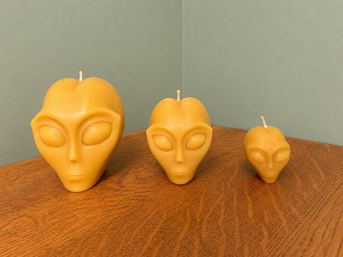 Alien Head - Pure Beeswax Candle