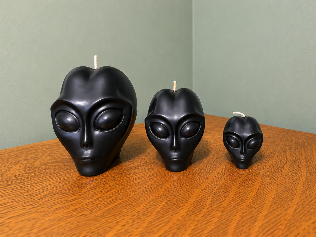Alien Head - Pure Beeswax Candle