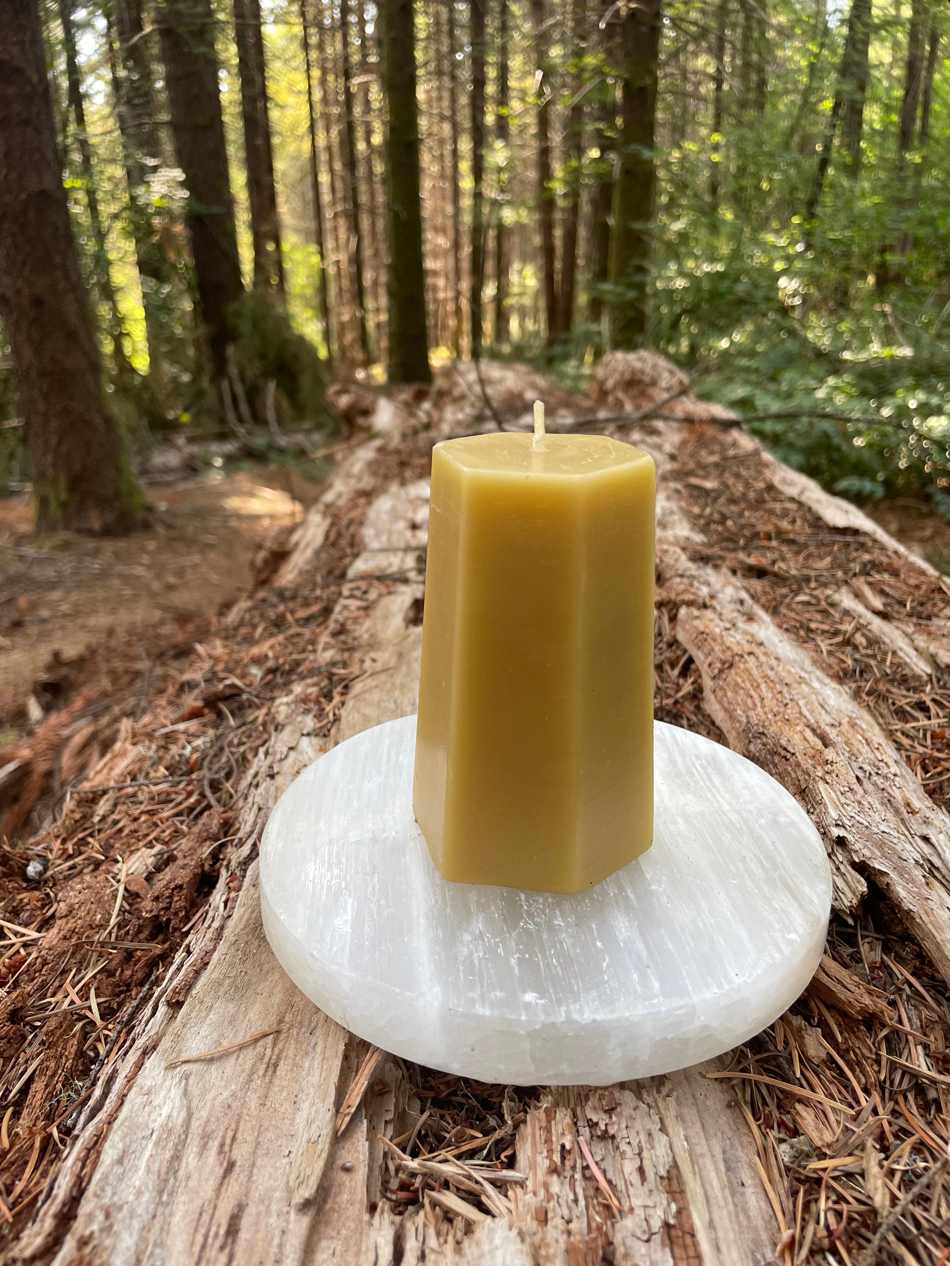 Hexagon Pillar - Pure Beeswax Candle