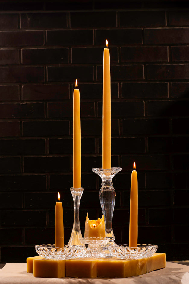 Classic Candlesticks - Pure Beeswax Candles
