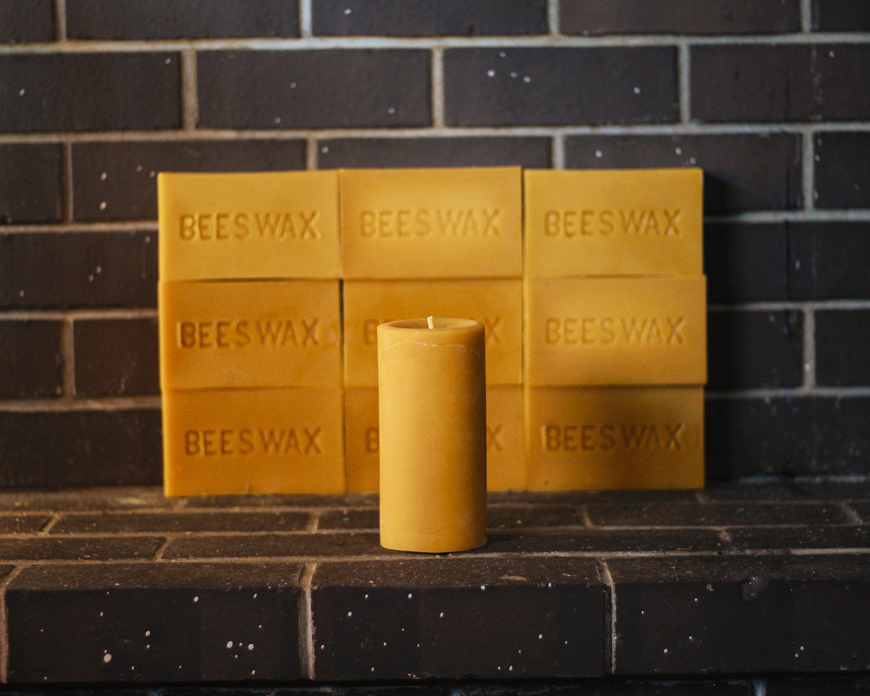 classic beeswax pillar candles natural 3x6