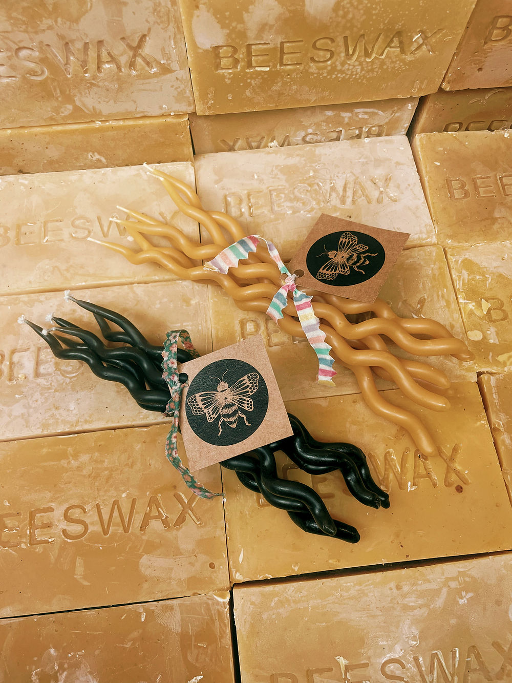 waxing and raining beeswax squiggly wiggly birthday candles 2